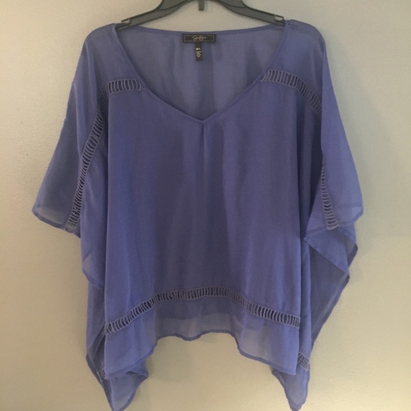 Jessica Simpson Other - Jessica Simpson Sheer Flutter Sleeve Cover Top M/L